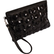 Gem Studded Wristlet Clutch Zip-Top Detachable Chain Strap - Clutch bags - $27.99 