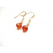 Genuine Orange Zircon Gemstone Earrings - My look - $25.00 