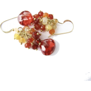 Genuine Red Zircon Gem Cluster Earrings - Naušnice - $45.00  ~ 38.65€