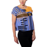 Geometric Print Relax Fit Cropped T-shir - People - 
