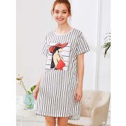 Girl Print Striped Dress - Accessories - $10.00 