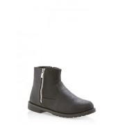 Girls 10-4 Faux Leather Zip Booties - Boots - $19.99 