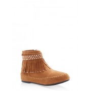 Girls 10-4 Fringe Faux Suede Moccassin Booties - Boots - $19.99 