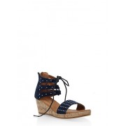 Girls 10-4 Lace Up Studded Denim Wedge Sandals - Sandalias - $16.99  ~ 14.59€