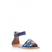 Girls 11-4 Denim Embroidered Ankle Strap Sandals - Sandalias - $12.99  ~ 11.16€