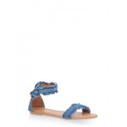 Girls 11-4 Frayed Denim Sandals - Sandale - $9.99  ~ 8.58€