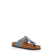 Girls 12-4 Denim Print T Strap Footbed Sandals - Sandały - $9.99  ~ 8.58€