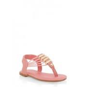 Girls 5-10 Elastic Strap Metallic Detail Sandals - Sandale - $12.99  ~ 82,52kn