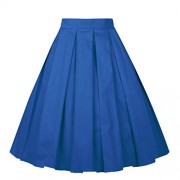 Girstunm Women's Pleated Vintage Skirt Floral Print A-Line Midi Skirts with Pockets - 裙子 - $9.99  ~ ¥66.94