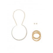 Glitter Collar Necklace with Bracelets and Stud Earrings - Narukvice - $7.99  ~ 6.86€
