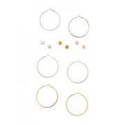 Glitter Hoop Earrings and Rhinestone Stud Earrings - Brincos - $5.99  ~ 5.14€