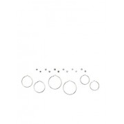 Glitter Hoops and Rhinestone Stud Earrings Set - Серьги - $5.99  ~ 5.14€