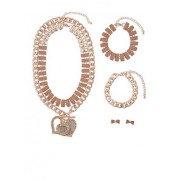 Glitter Rhinestone Necklaces with Bracelets and Earrings - Earrings - $7.99 