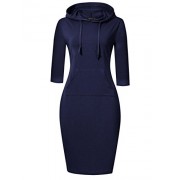 GloryStar Women's Hoodie Dress Pullover Hoody Dress Casual Fitted Knee Length Sweatshirt with Pocket - Vestidos - $18.99  ~ 16.31€