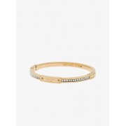 Gold-Tone Baguette Hinge Logo Bracelet - Bracelets - $150.00 