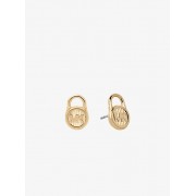 Gold-Tone Logo Lock Stud Earrings - Kolczyki - $55.00  ~ 47.24€