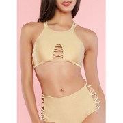 Gold Caged Front Bikini Top - Top - $11.99  ~ 76,17kn
