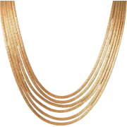 Gold Mesh Collar Necklace 1970s - Ogrlice - 