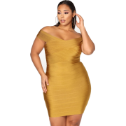 Gold cocktail dress - Dresses - 