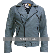 Gray Brando Belted Unisex Mens Womens Bi - Куртки и пальто - $179.99  ~ 154.59€