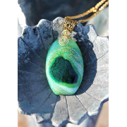 Green Agate Pendant Necklace - Ogrlice - $35.99  ~ 30.91€