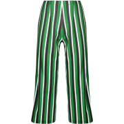 Green Stripe Cropped Wide Leg  - Capri-Hosen - 