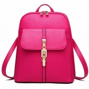 H.TAVEL®new Fashion Women Girl Leather Mini School Bag Travel Backpack Rucksack Shoulders Bag Satchel (Rose Red)  - Bag - $28.97 