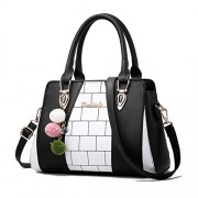 H.Tavel New Arrive Womens's Fashion Brick Check Color Match PU Leather Tote Shoulder Bags Designed Handbag - Bag - $29.99 