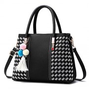 H.Tavel Sweety Lady Women's Top-Handle Plaid Leather Handbag Fashion Satchel - Bag - $29.99 