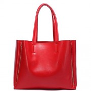 H.Tavel Women's Genuine Cow Leather Double Zip Large Tote Top-Handle Handbags Purses Clutch - Bag - $64.99 
