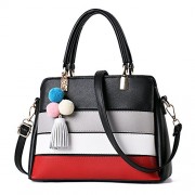 H.Tavel Womens's Fashion Cross Stripe Leather Handbags Shoulder Bag Messenger Satchel Small Size - Torby - $29.99  ~ 25.76€