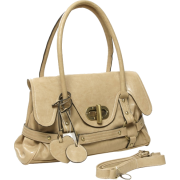 HANA Beige Designer Inspired Turn-lock Flap Office Tote Double Handle Satchel Handbag Hobo Bag Purse w/Shoulder Strap - Hand bag - $25.50 