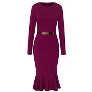 HOMEYEE Women's Business Peplum Dress B242 - Dresses - $22.99 