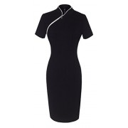 HOMEYEE Women's Classic Slim Fit Short Sleeve Midi Dress UB60 - Dresses - $26.99 