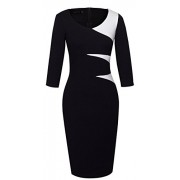 HOMEYEE Women's Elegant Chic Formal 3/4 Sleeve Sheath Business Career Dress B346 - Dresses - $25.99 