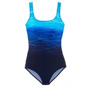 HOTAPEI Women's Athletic Training Gradient Criss Cross Back One Piece Swimsuit Swimwear Bathing Suit - Swimsuit - $38.99 