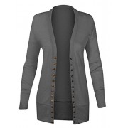 HOT FROM HOLLYWOOD Women's Long Sleeve Ribbed Snap Gold Button up Cardigan Sweater - Košulje - kratke - $18.95  ~ 120,38kn