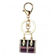 Handbag Bling Crystals Rhinestone Keychain Key Ring Holder Handbag Purse Charm Pink - Jewelry - $7.50 