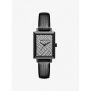 Harway Pave Gunmetal-Tone And Embossed-Leather Watch - Uhren - $275.00  ~ 236.19€