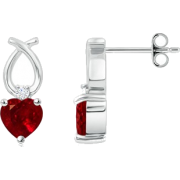 Heart Ruby Earrings - イヤリング - $1,689.00  ~ ¥190,094