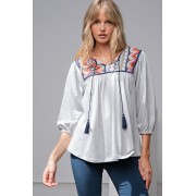 Heather Grey Loose Fit Cotton Top - Tuniche - $56.65  ~ 48.66€