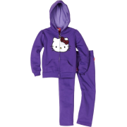 Hello Kitty Toddler Girls Fashionable Sequin Bow On Fleece Active-Wear Set Royale Purple - Track suits - $19.36 