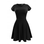 Heloise Fashion Women's A-Line Short Sleeve Pleated Little Cocktail Party Dress - Dresses - $39.99 