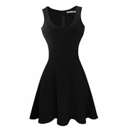 Heloise Fashion Women's A-Line Wide Round Neck Sleeveless Pleated Little Cocktail Party Dress - Dresses - $30.99 