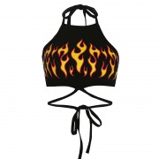 Hem cross straps black flame hanging nec - Košulje - kratke - $17.99  ~ 114,28kn