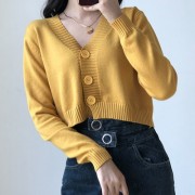 High waisted v-neck loose sweater coat t - Кофты - $27.99  ~ 24.04€