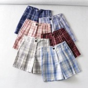 High-waist plaid shorts were thin and stylish casual hot pants - Calções - $25.99  ~ 22.32€