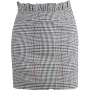 High waist pleated houndstooth skirt - Skirts - $19.99 