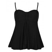 Hilor Women's Flyaway Tankini Top Bandeau Swimsuit Flowy Bathing Suit Tummy Conceal Swimwear - Badeanzüge - $17.99  ~ 15.45€