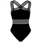 Hilor Women's One Piece Swimwear Front Crossover Swimsuits Hollow Bathing Suits Monokinis - 泳衣/比基尼 - $59.00  ~ ¥395.32